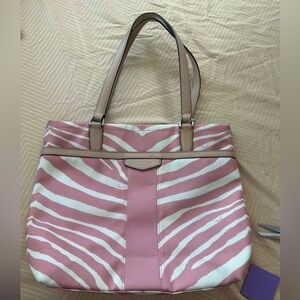Pink Stripes Coach Purse Handbag